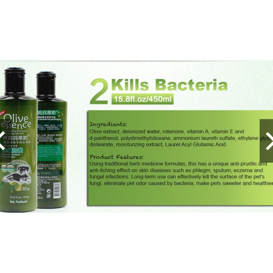CATTO Organic Olive Essence Pet Dog Cat Shampoo Sabun Anti bacteria