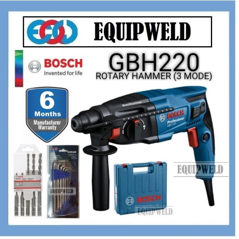 BOSCH GBH220 ROTARY HAMMER DRILL 3 MODE 720W 2.0J 22MM (CORDED