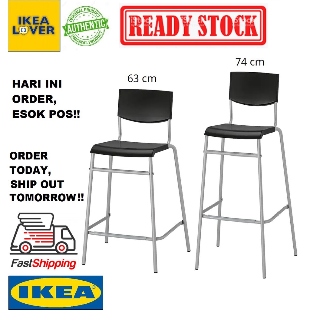 IKEA STIG Bar stool with backrest / Kerusi bar Shopee Malaysia