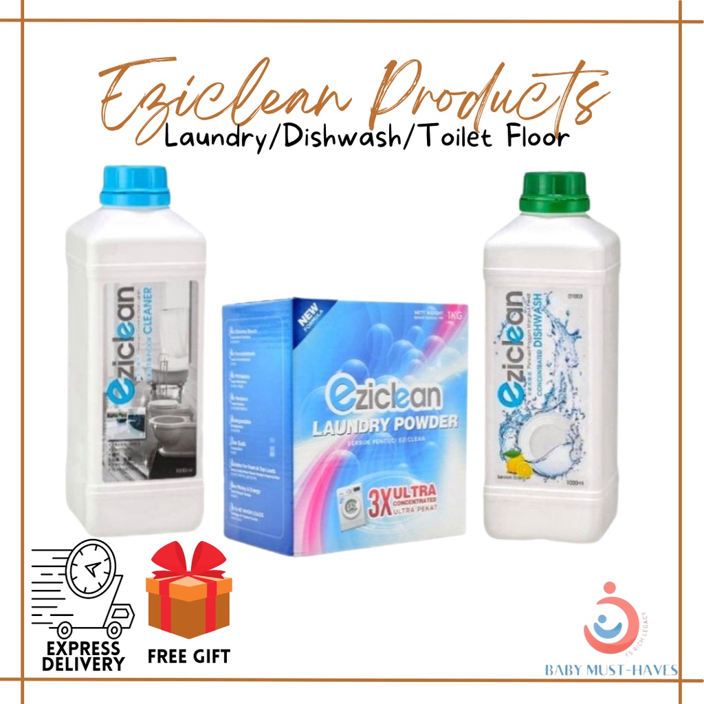READY STOCK Eziclean Toilet & Floor Cleaner Concentrated Dish wash Dishwash Laundry Compound 1KG