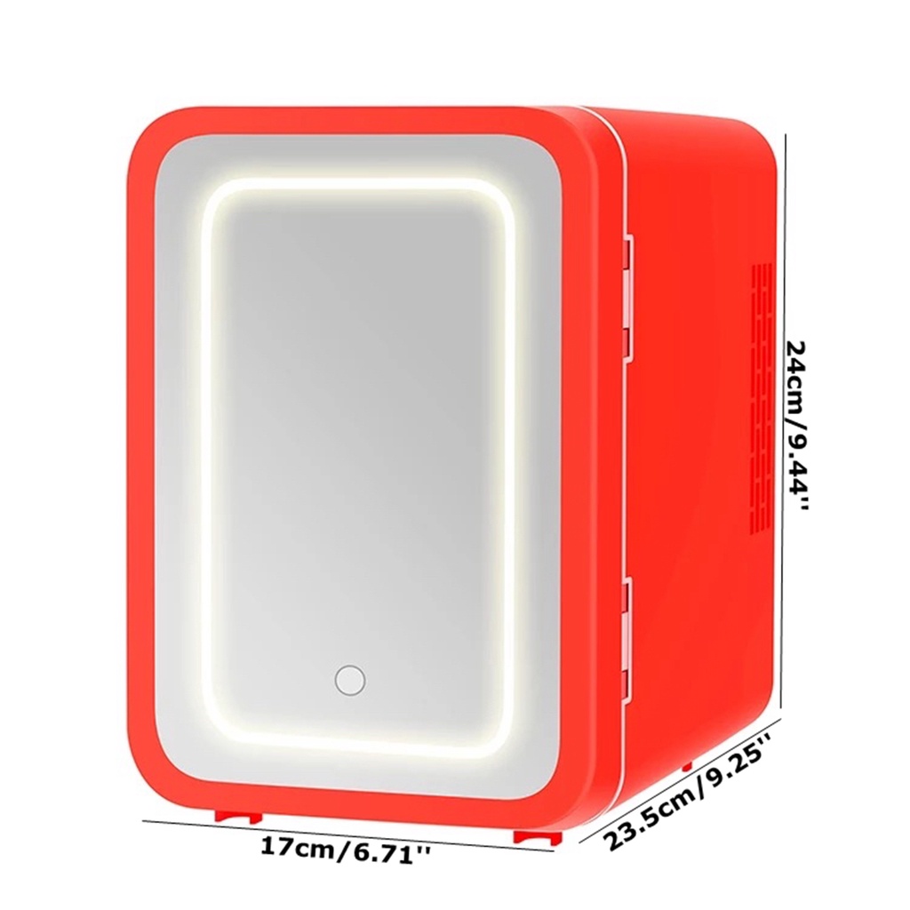 6L Mini Fridge Mirror Cosmetics Refrigerator Fruit Ceverage Cooler