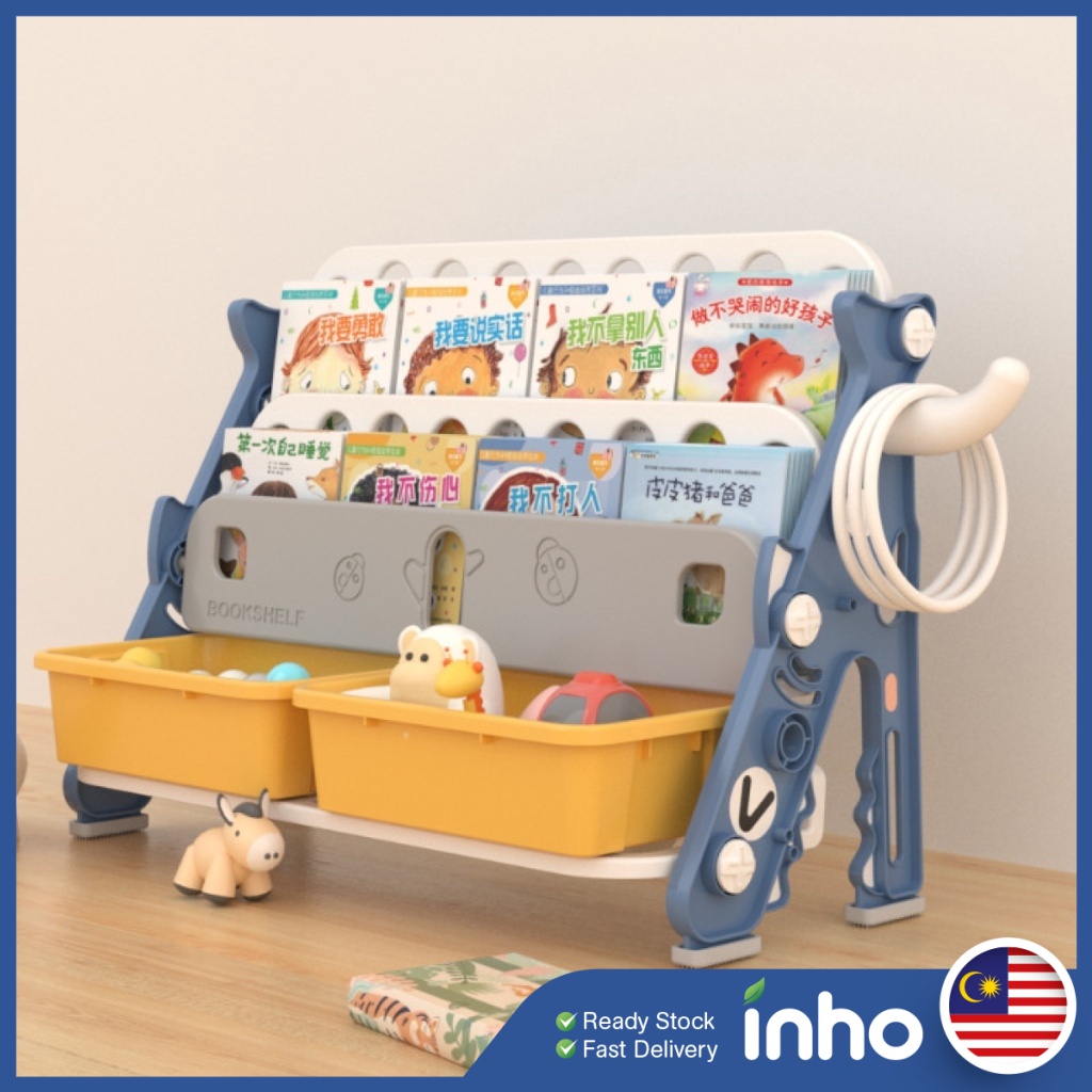 INHO Multiple Sizes Shark Design Child Storage Rack Children Storage