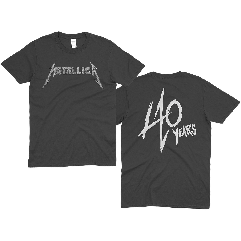 READY STOCK Metal Band Tshirt Custom Print Streetwear Metallica 40 Years Tshirt Vintage Design