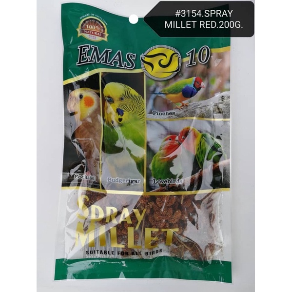 Emas 10 3154 Gaiety Red Millet Bird Food Feed (200gram) Shopee Malaysia