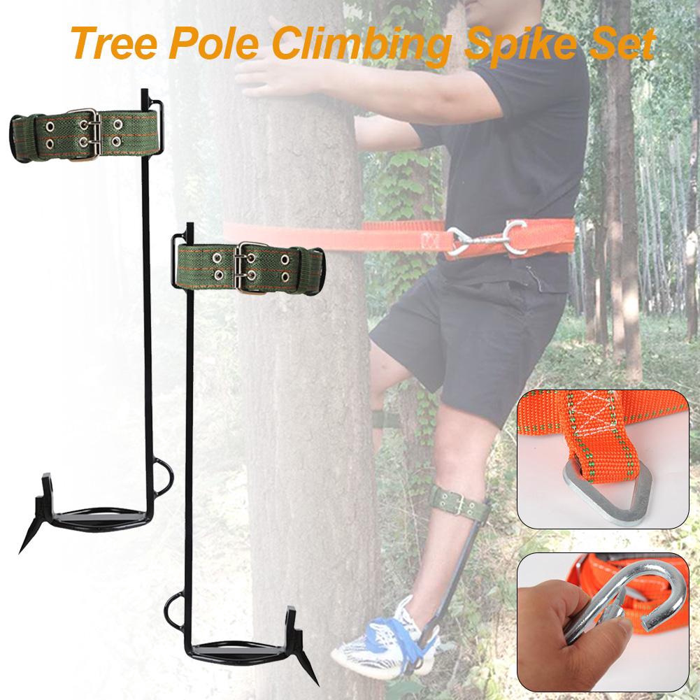 Tree Climbing Spike Set with Safety Belt Strong Loadbearing Capacity