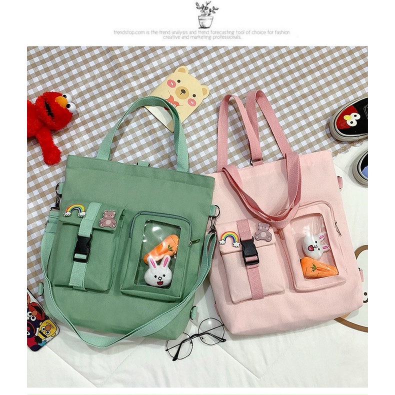 Fashionable Tote Bag For School Students Side Release Buckle