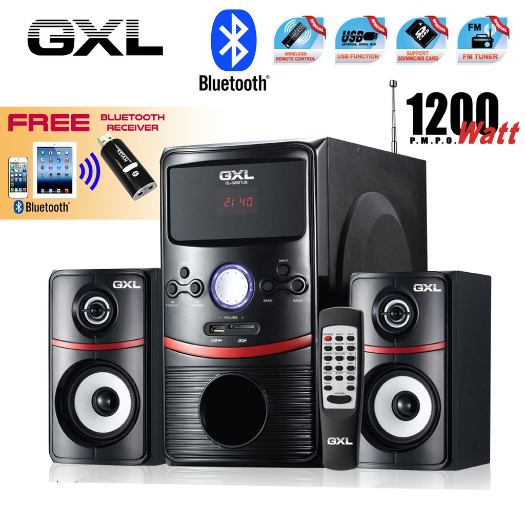 GXL GL3200TUS Multimedia Speaker System with USB/SD/FM Tuner/Remote