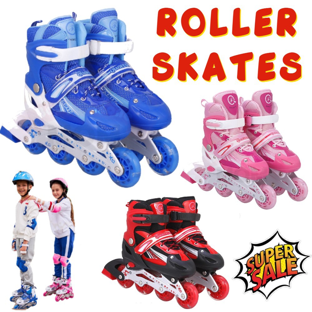 Readystock FREE BAG Kids Inline Skates Roller Skate Shoes Hand Carry