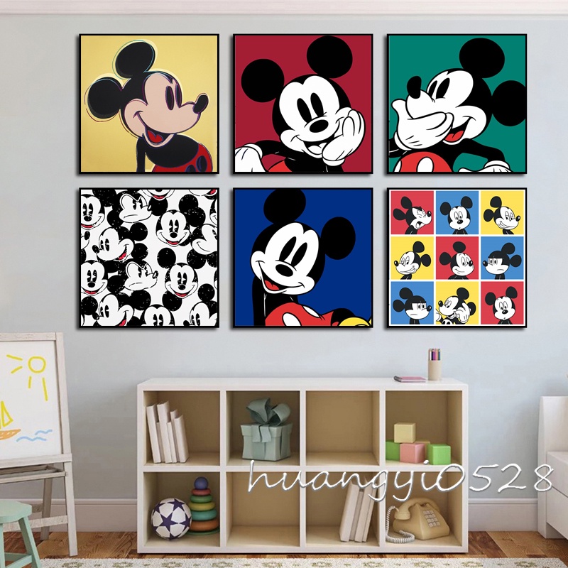Canvas Painting Cartoon Disney Mickey Minnie Mouse Home Decor Living
