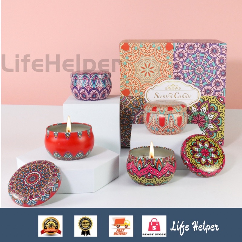 SCENTED CANDLE Door GIFT SET FRAGRANCE NATURAL SOY WAX NATURAL PLANT ESSENTIAL OIL WITH DRIED