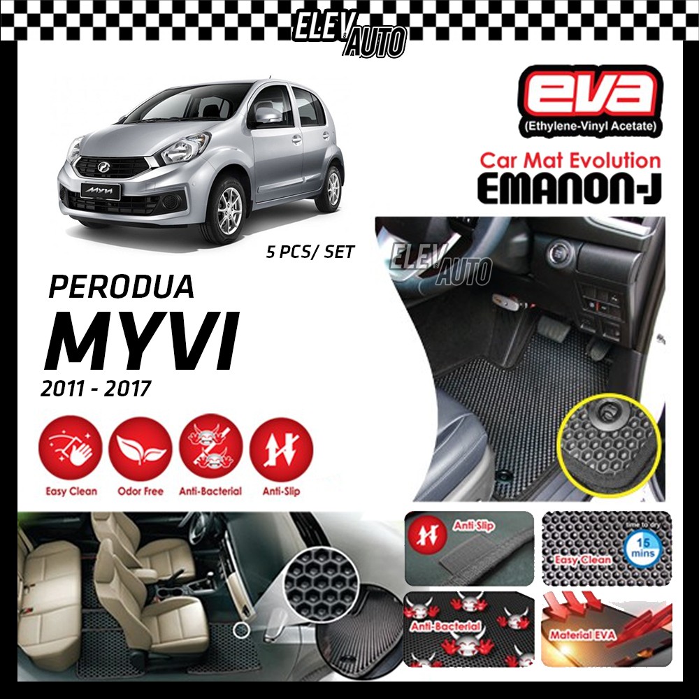 Perodua Myvi 20112017 EMANONJ Premium Car Mat Car Carpet (EVA