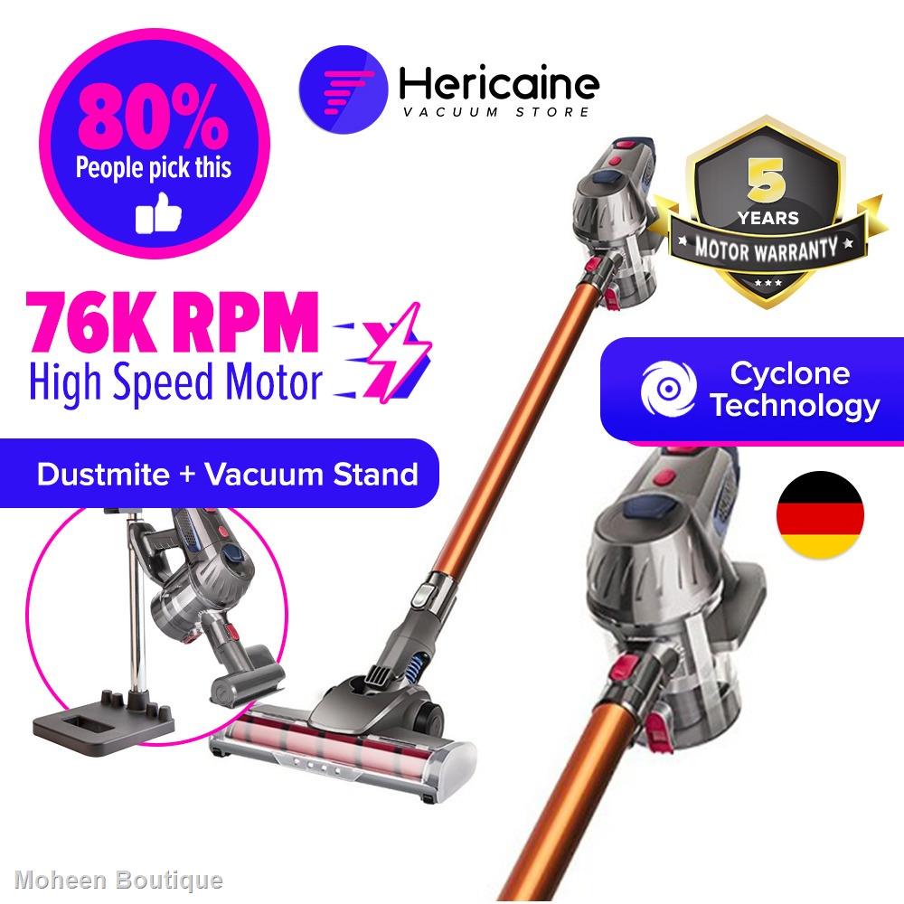 🔥┇Hericaine Cordless Vacuum Cleaner H10 Led Light Wireless Dust mites