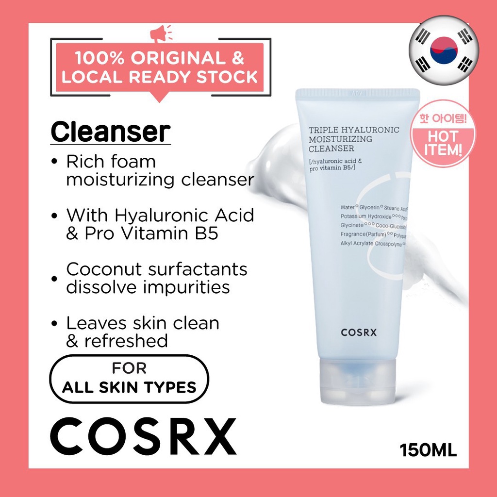 COSRX Hydrium Triple Hyaluronic Moisturizing Cleanser 150ml Hyaluronic