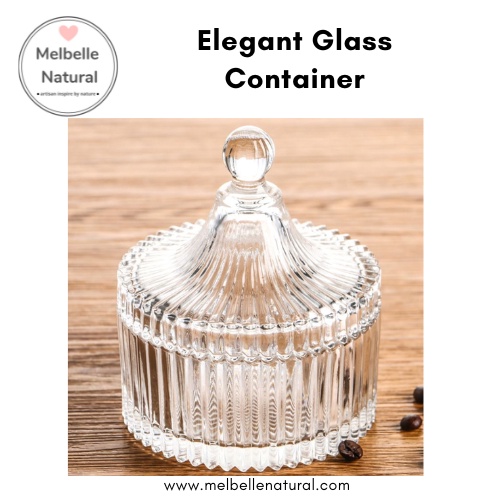 Elegant Candle Glass Container (small) for DIY candle, storage, display