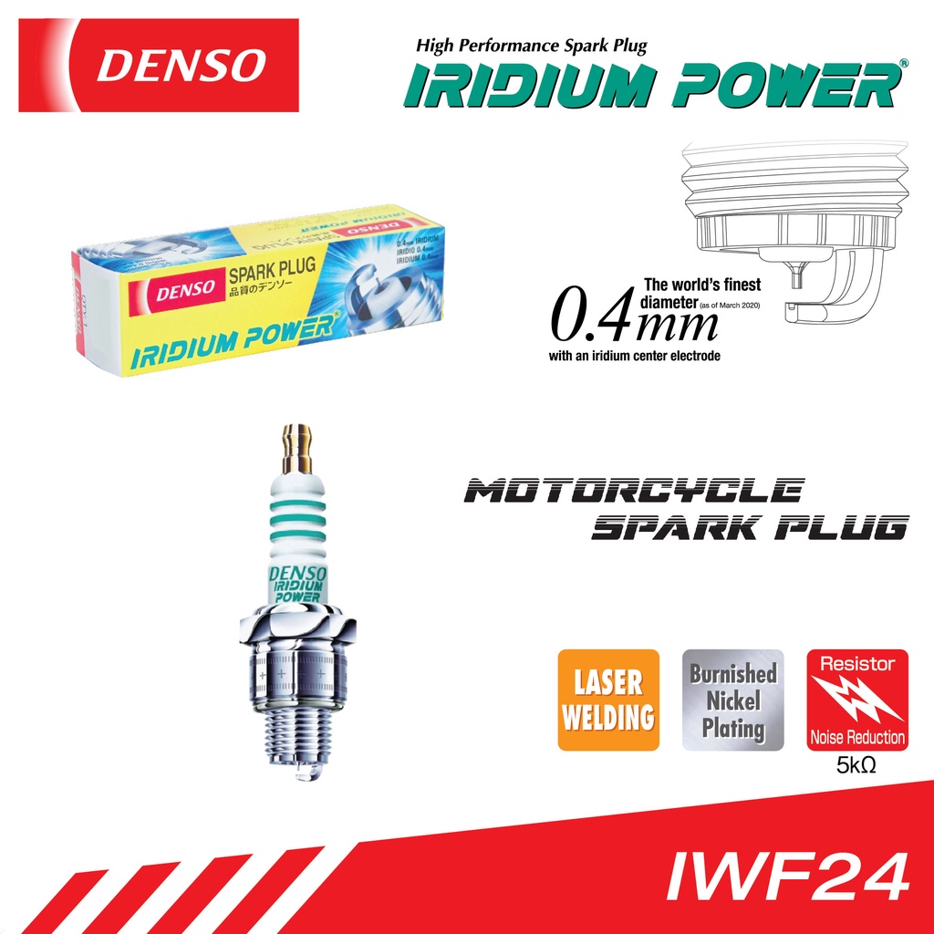 DENSO Motorcycle Spark Plug Iridium Power IWF24 0677009420 (1pc