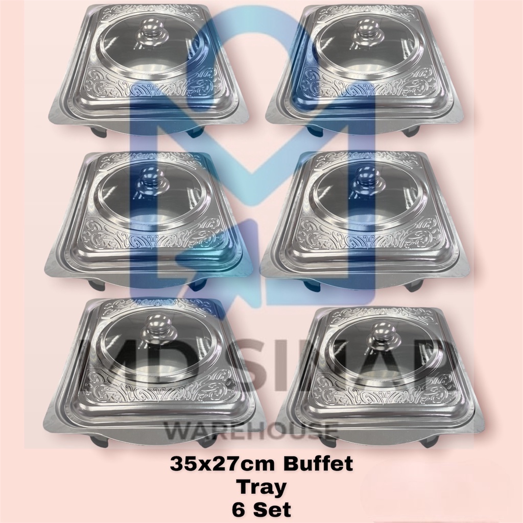 MD SINAR 6 set 35x27 BUFFET set BUFFET EMBOSSED BUFFET FOOD TRAY