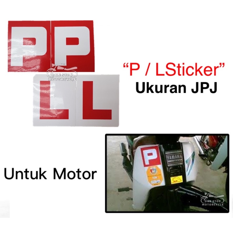 STICKER P STICKER L MOTORCYCLE JPJ UKURAN (2PCS) Shopee Malaysia