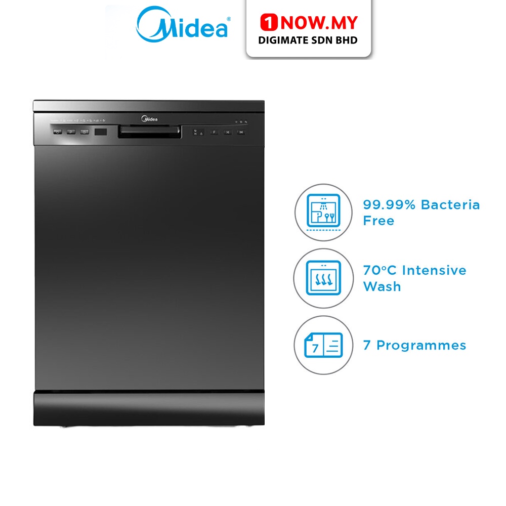 MIDEA Freestanding Dishwasher WQP125201F (7 Programs, 12 Place Settings) Shopee Malaysia