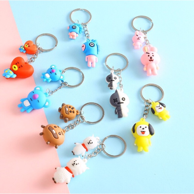 GANTUNGAN Bt21 Keychain 2 in 1 Keychain kpop bt21 RJ Koya Mang Shooky