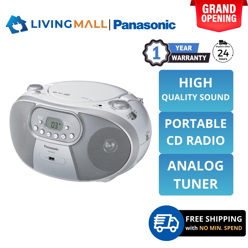 [FREE DELIVERY] PANASONIC RXDU10 Radio CD Player Boombox FM AM (50W) RXDU10GAW 收音机 Shopee