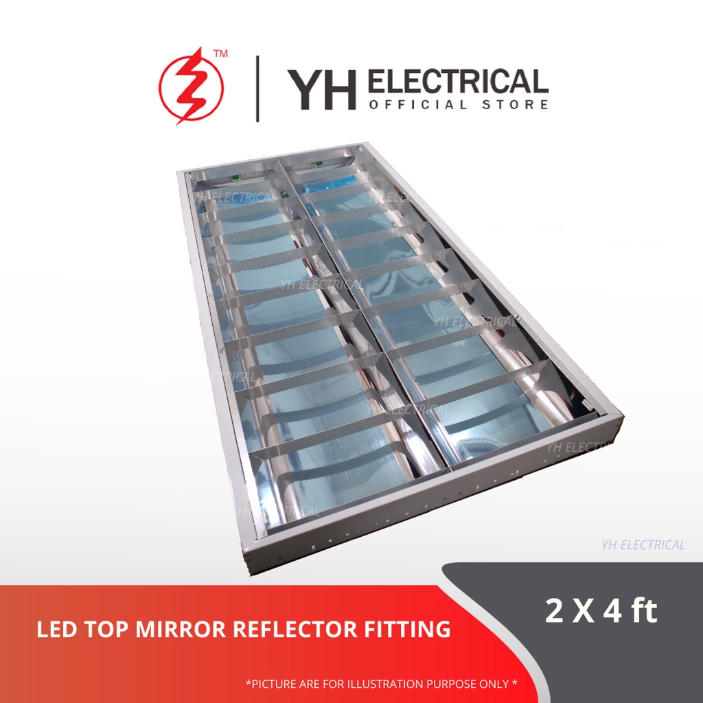 2X4 ft LED Top Mirror Reflector fitting/ Ceiling Down Light/Office