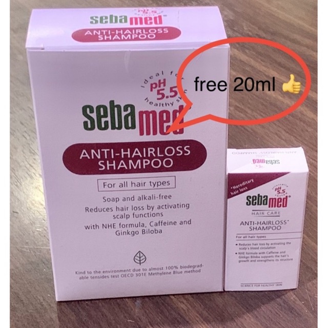 Sebamed AntiHair Loss shampoo 200ml free 20ml expire 02/2024 Shopee