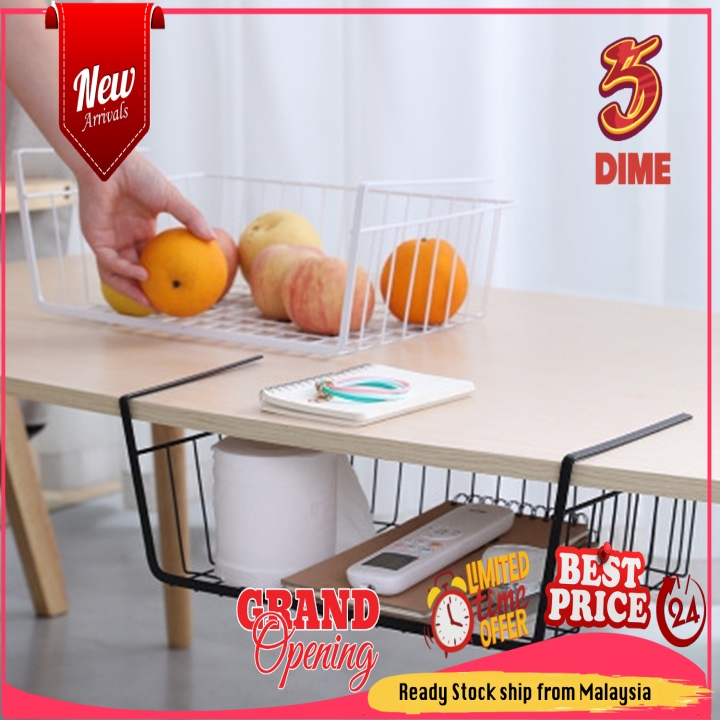 FIVE & DIME New Storage Organizer Under Shelf Basket Rack Holder for