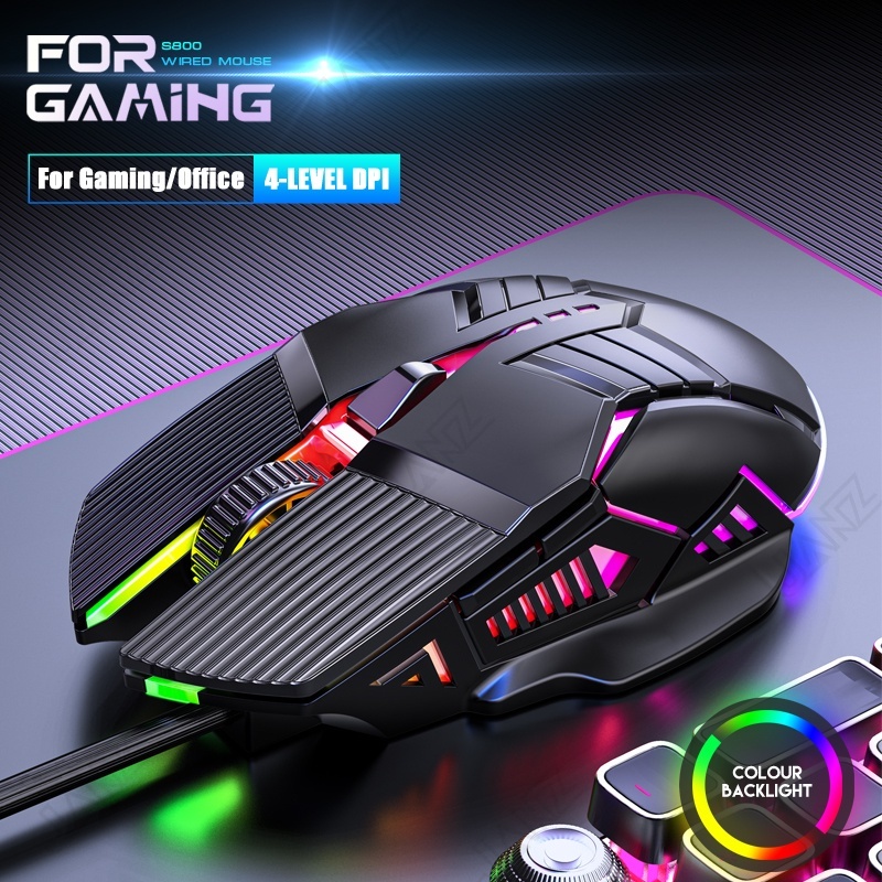USB Wired Gaming Mouse 6 Buttons 3200DPI Optical Mice Silent Gaming