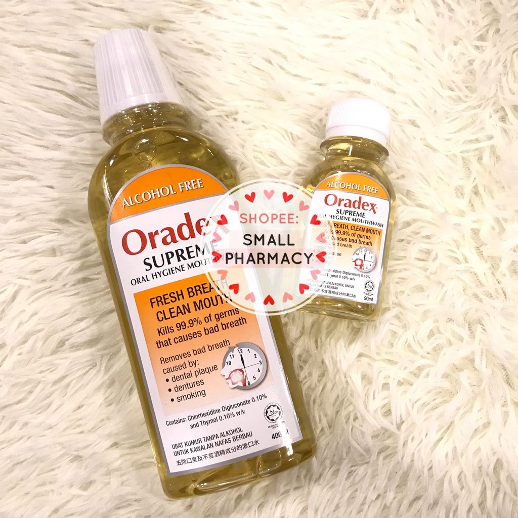 Oradex Supreme Oral Hygiene Mouthwash / Gargle 400ml Alcohol Free ( Bad