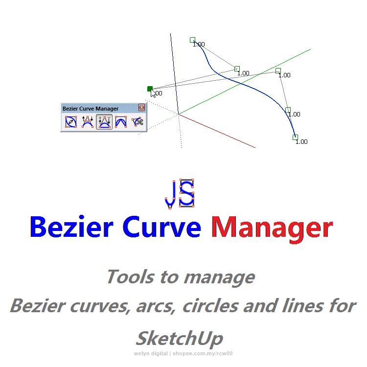 SketchUp Plugins Extension Tutorial 2023 JPS Bezier Curve Manager Shopee Malaysia