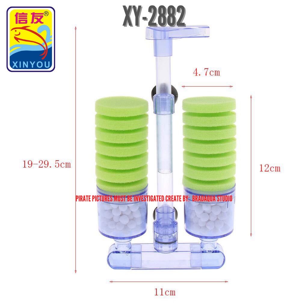 XINYOU Aquarium Sponge Filter Biochemical Cotton Water Pump With Media