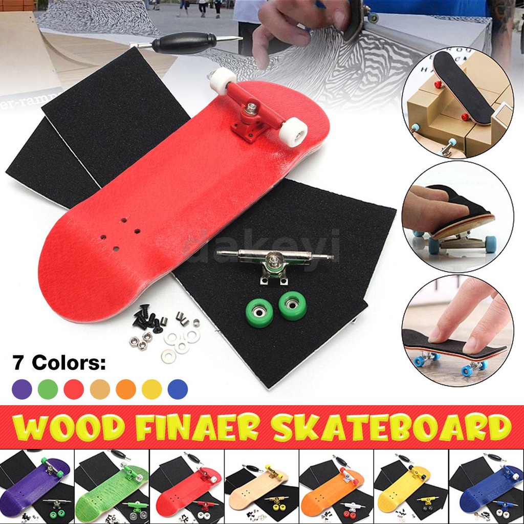 Mini Complete Wooden Fingerboard Finger Desk Skate Board Wood Toy Gift