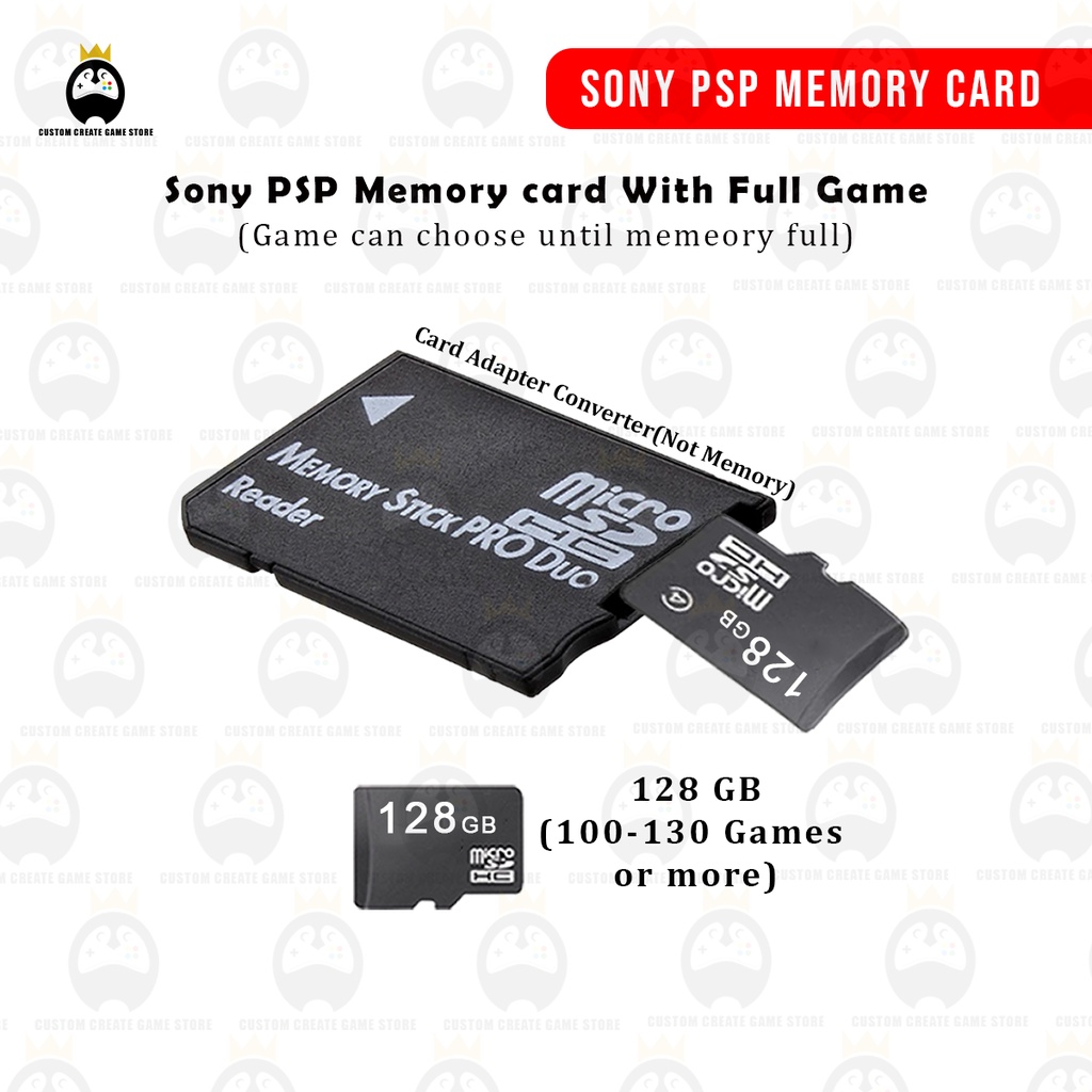 Sony PSP Memory card With Full Game [Game Boleh Pilih Include PS1 ,GBA