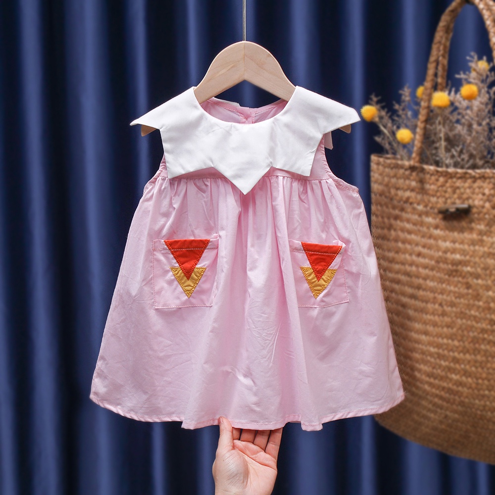 Summer Children's Clothing Girls Sleeveless Princess Plaid Skirt (Ready