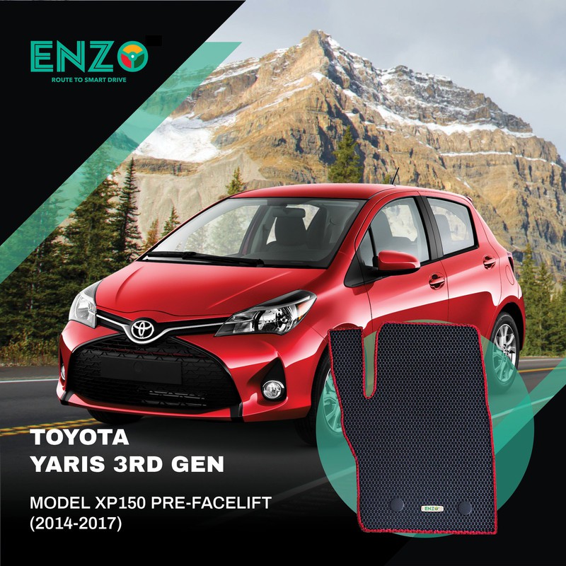 Toyota Yaris 3rd Gen Model XP150 PreFacelift Enzo Customised Car Mat