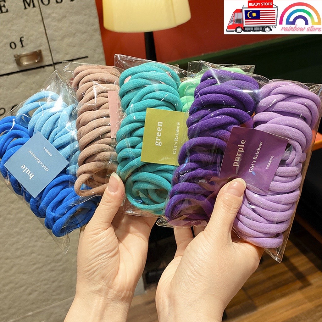 50 PCS Big Korean Rubber Hair Ties Getah Rambut Korean Style Hair