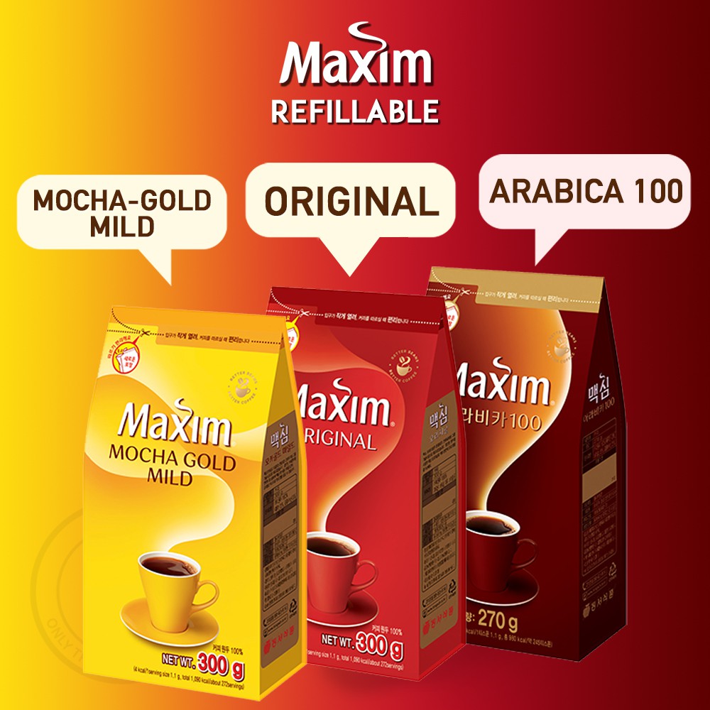 MAXIM Coffee Refill in 3 types / Mocha Gold Mild / Original / Arabica