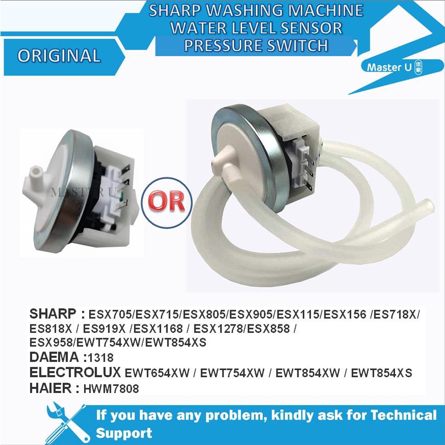 ES718X/ES818X/ES858X/ES919X/ES921X SHARP WASHING MACHINE WATER LEVEL SENSOR (SENSOR LEVEL AIR
