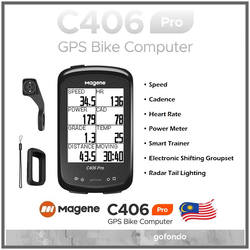 MAGENE C406 pro Support DI2 Groupset Smart Trainer GPS Strava Bike Computer Shopee Malaysia
