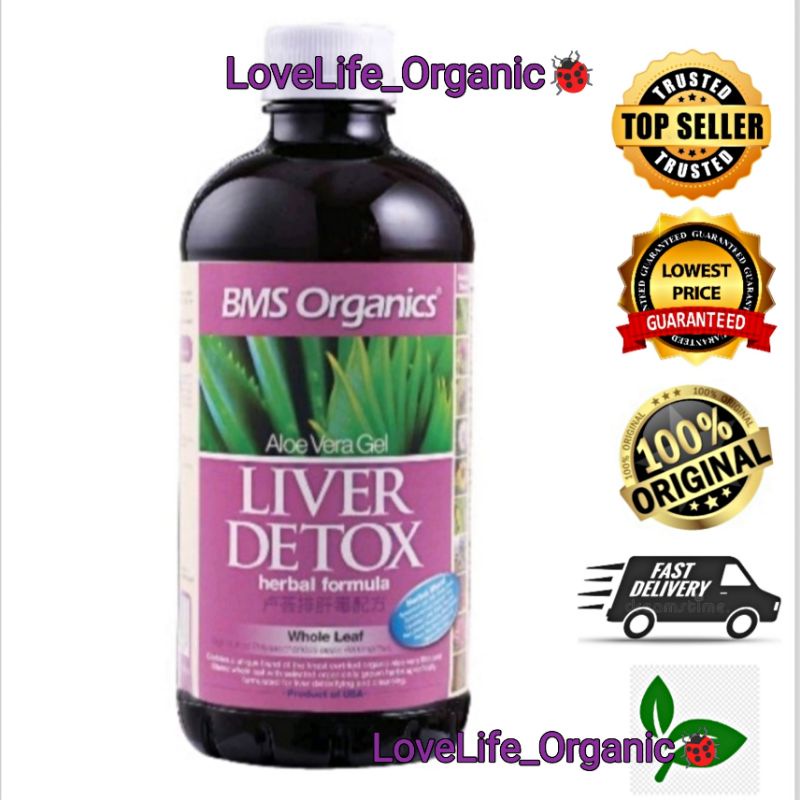 BMS ORGANICS Aloe Vera Liver Detox Herbal Formula (946ml) Exp2/2026