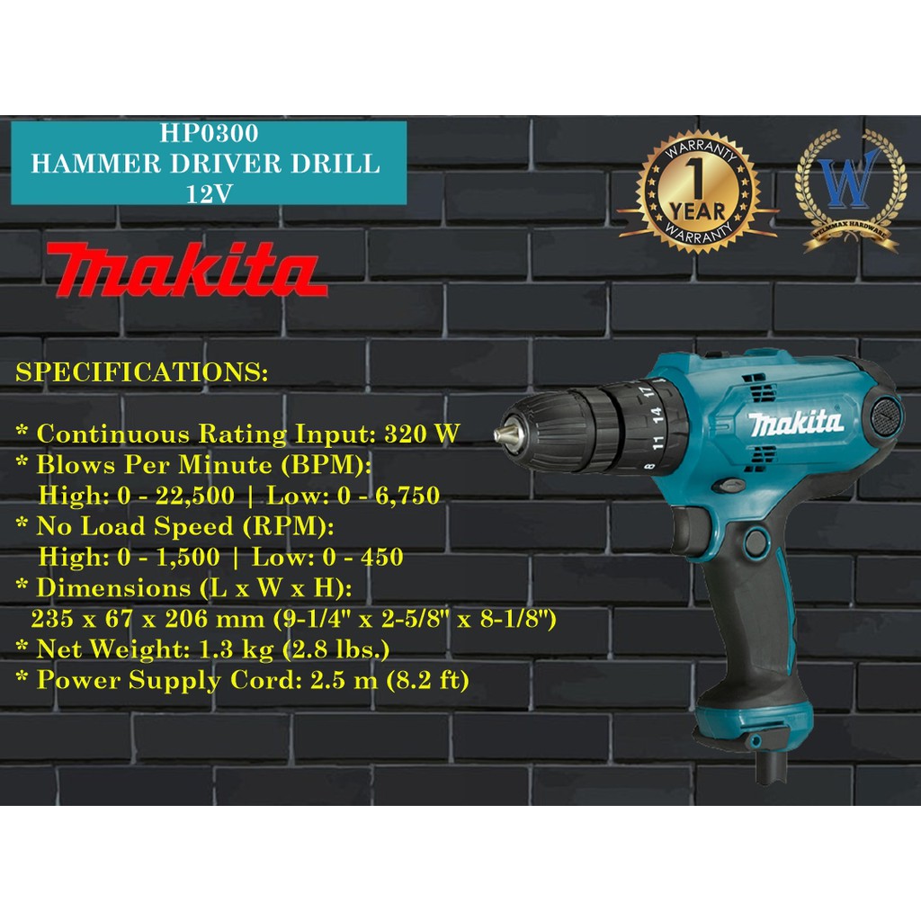 MAKITA HP0300 HAMMER DRIVER DRILL Shopee Malaysia
