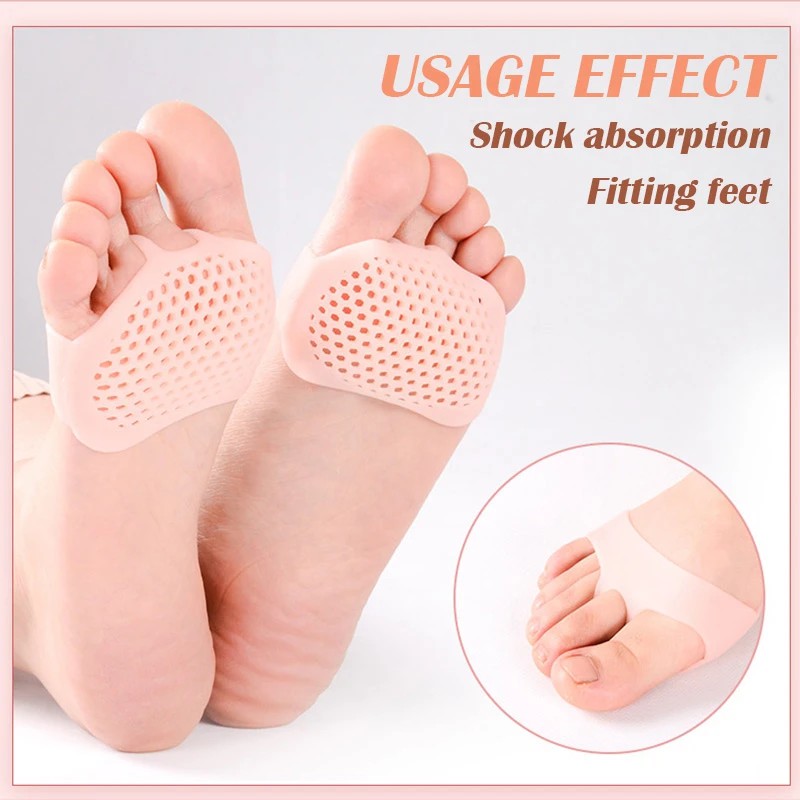 1 Pairs Silicone Forefoot Pad Ball of Foot Cushions, Soft Gel
