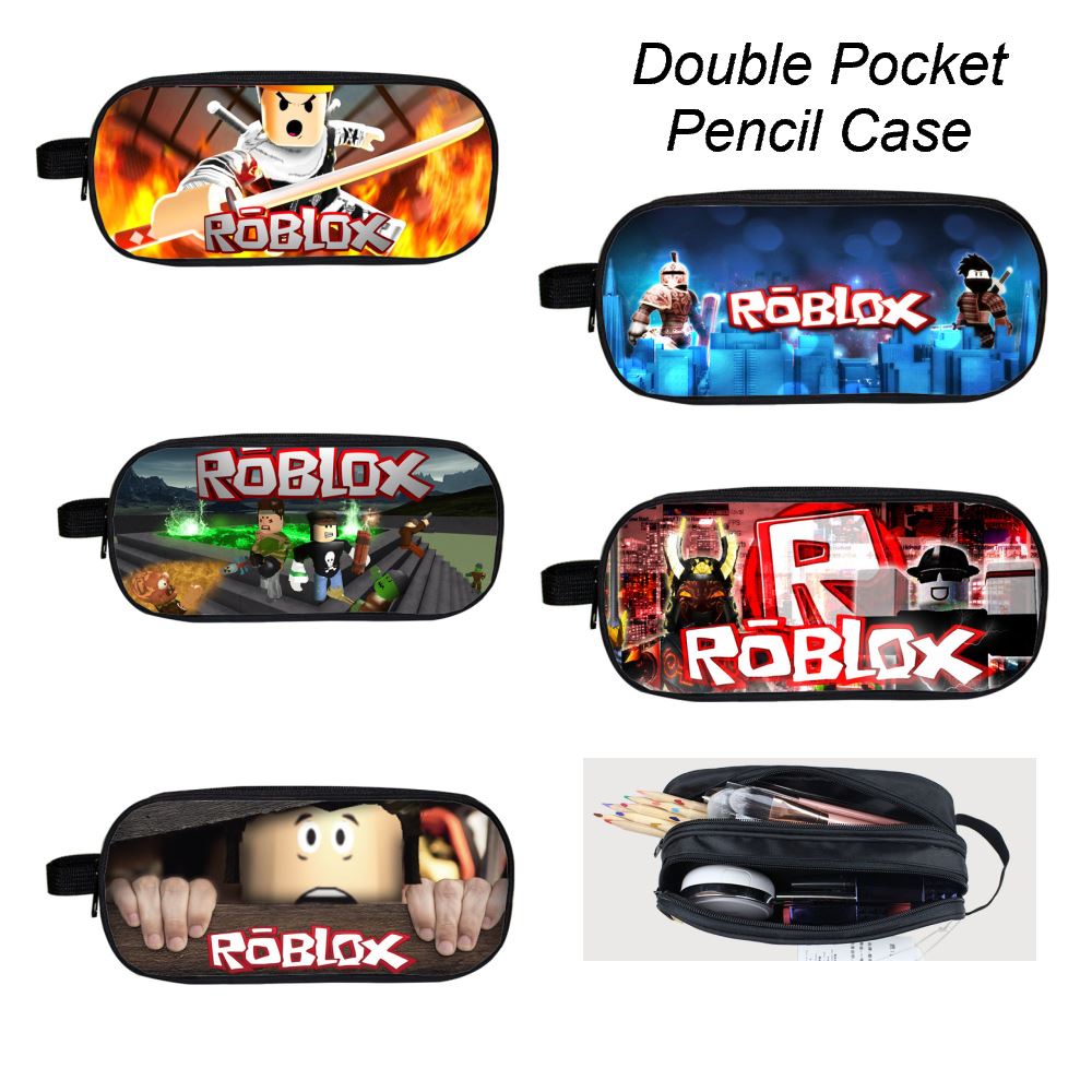 B21 DOUBLE ZIPPER POCKETs Pencil Case Roblox Game Boy Girl Students