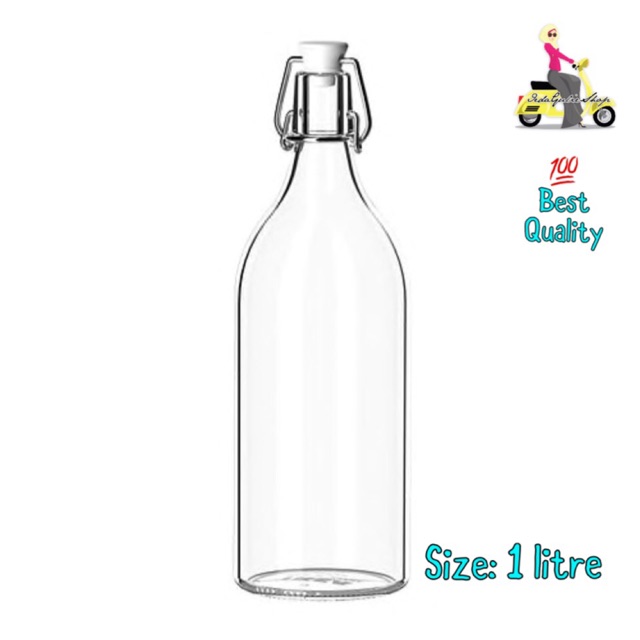 ️READY STOCK ️ Botol kaca IKEA / bottle with stopper, clear glass 1