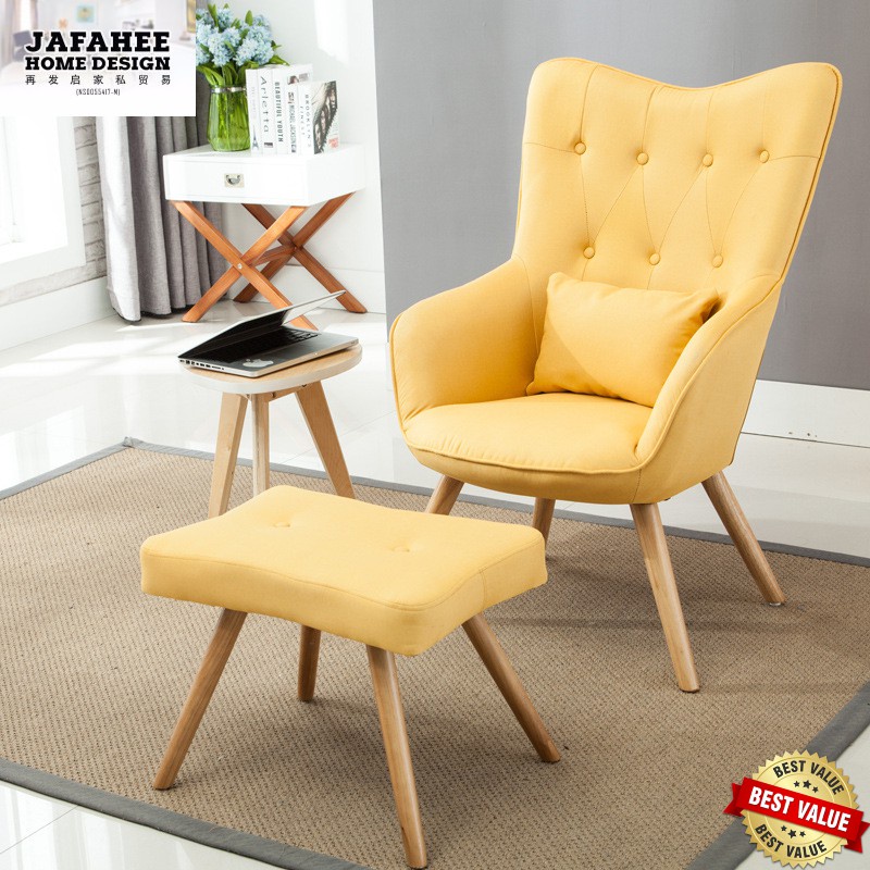 JHD (READY STOCK) Highback Wing Chair & Stool ( Ship From Malaysia 🇲🇾