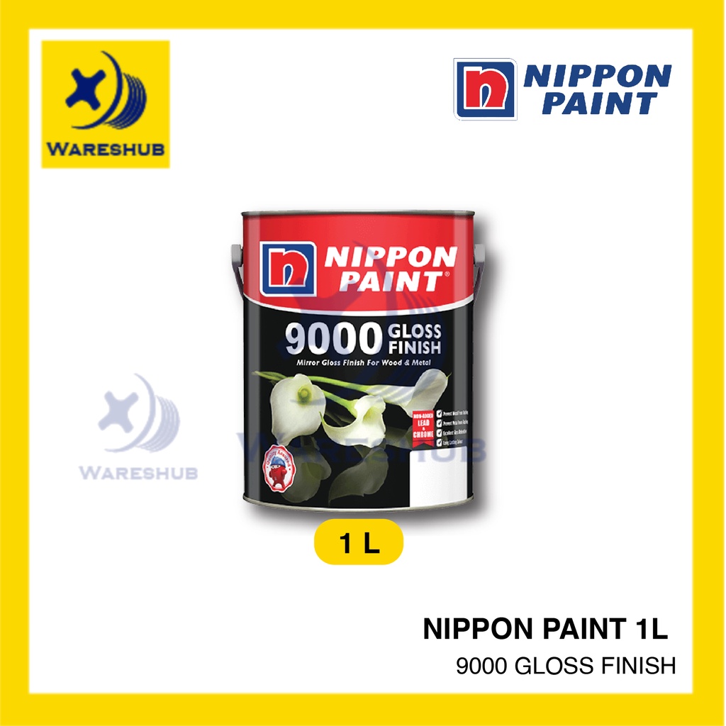 Nippon Paint 1L 9000 Gloss Finish Off White Color Range Wood And Metal