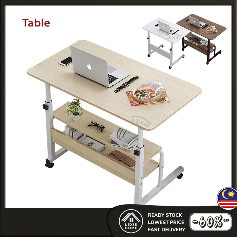 LEXIS (L60/80)cm Adjustable Bedside Laptop Table Sofa Side Table With