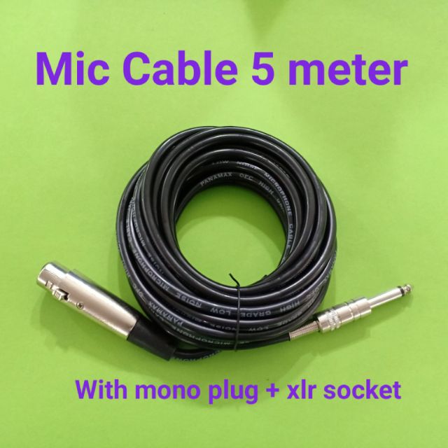 Mic Cable 5 meter with XLR and Mono plug wayar mic panamax Shopee