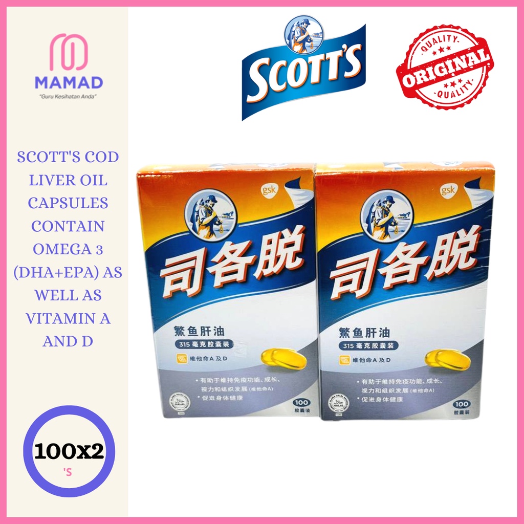 Scott’s Cod Liver Oil Capsules Twin Pack (2 x 100's) Shopee Malaysia