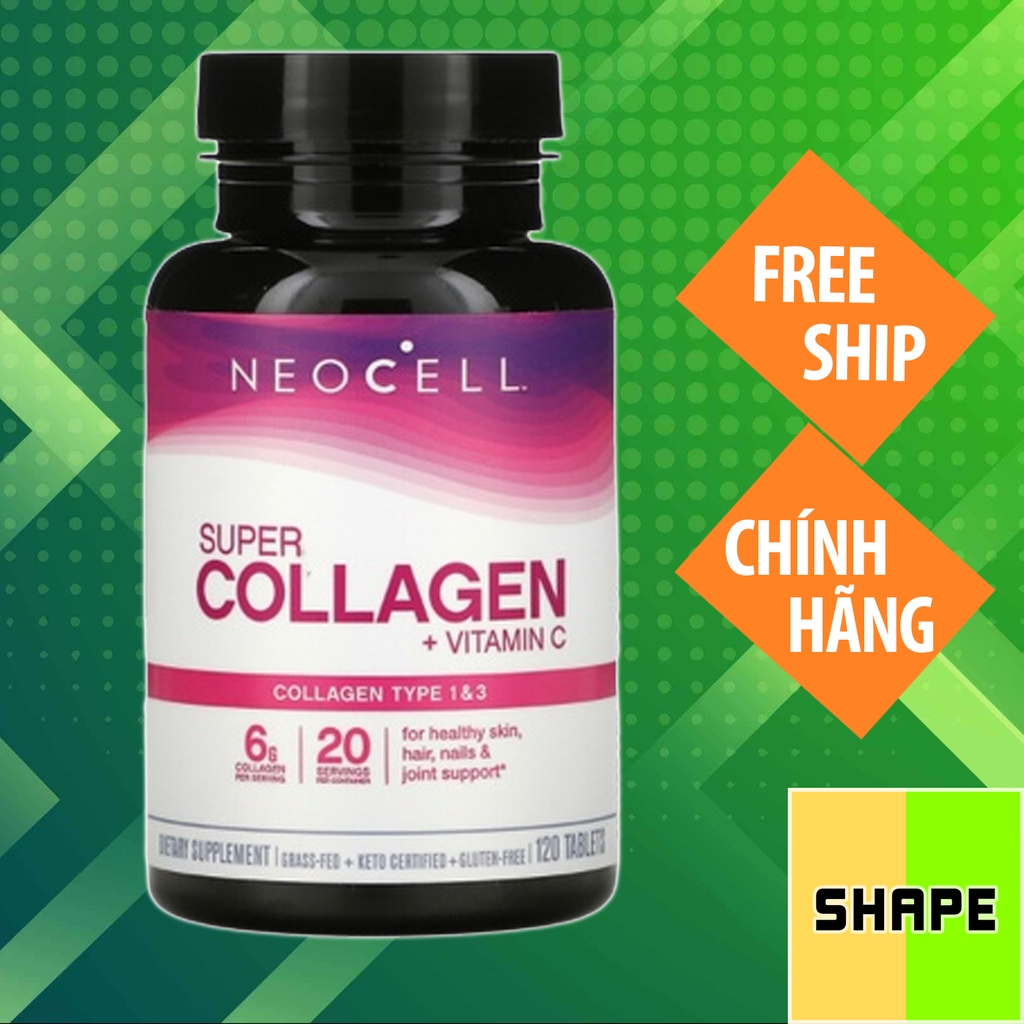 Neocell Super Collagen + C, Type 1 & 3 [120 Tablets] Genuine Skin